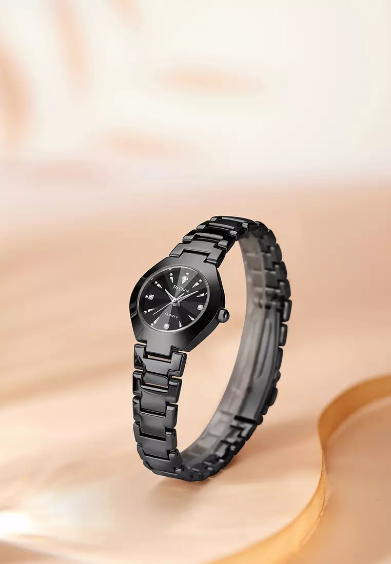 jam tangan wanita fashion bisnis stainless steel strap dengan gelang
