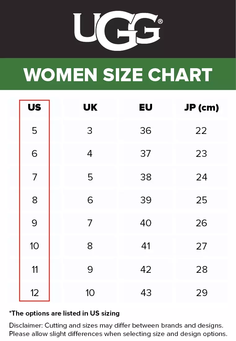 Ugg size chart shop women's