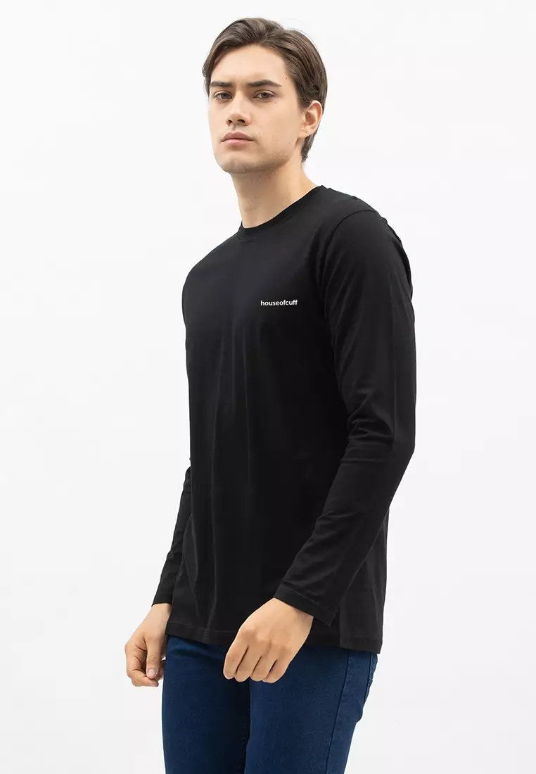 Houseofcuff Kaos Cotton Combed Lengan Panjang Pria Hitam
