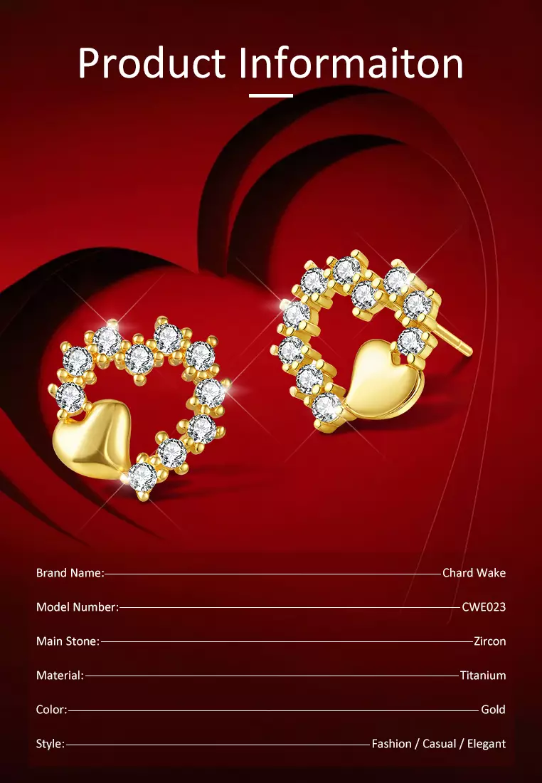 Anting Wanita Titanium Original Korea Elegan Heart Style Anting Giwang Tusuk Cewek
