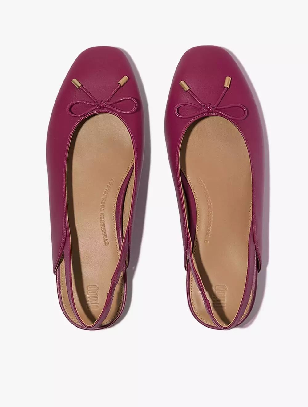 Fitflop Delicato Bow Leather Slingbacks - Ruby