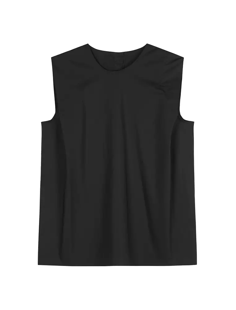 Loose Fit Round Neck Sleeveless Top