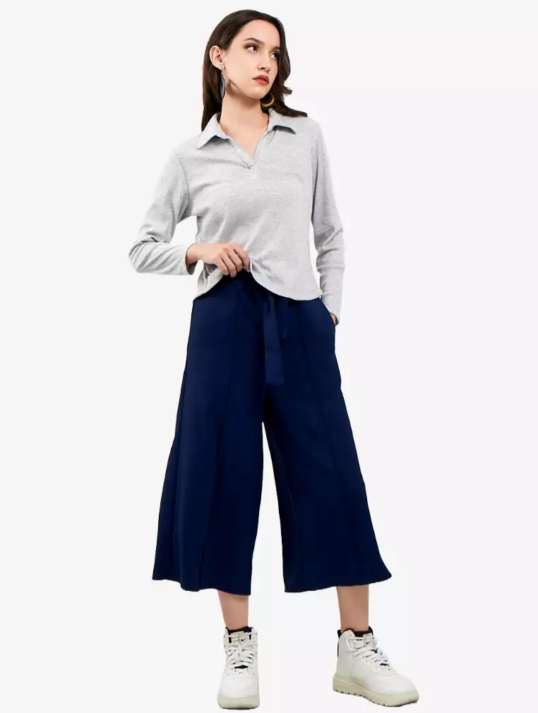 TONIQUE Kaos Wanita Katun Combed 24s Lengan Panjang KELLY Abu Abu