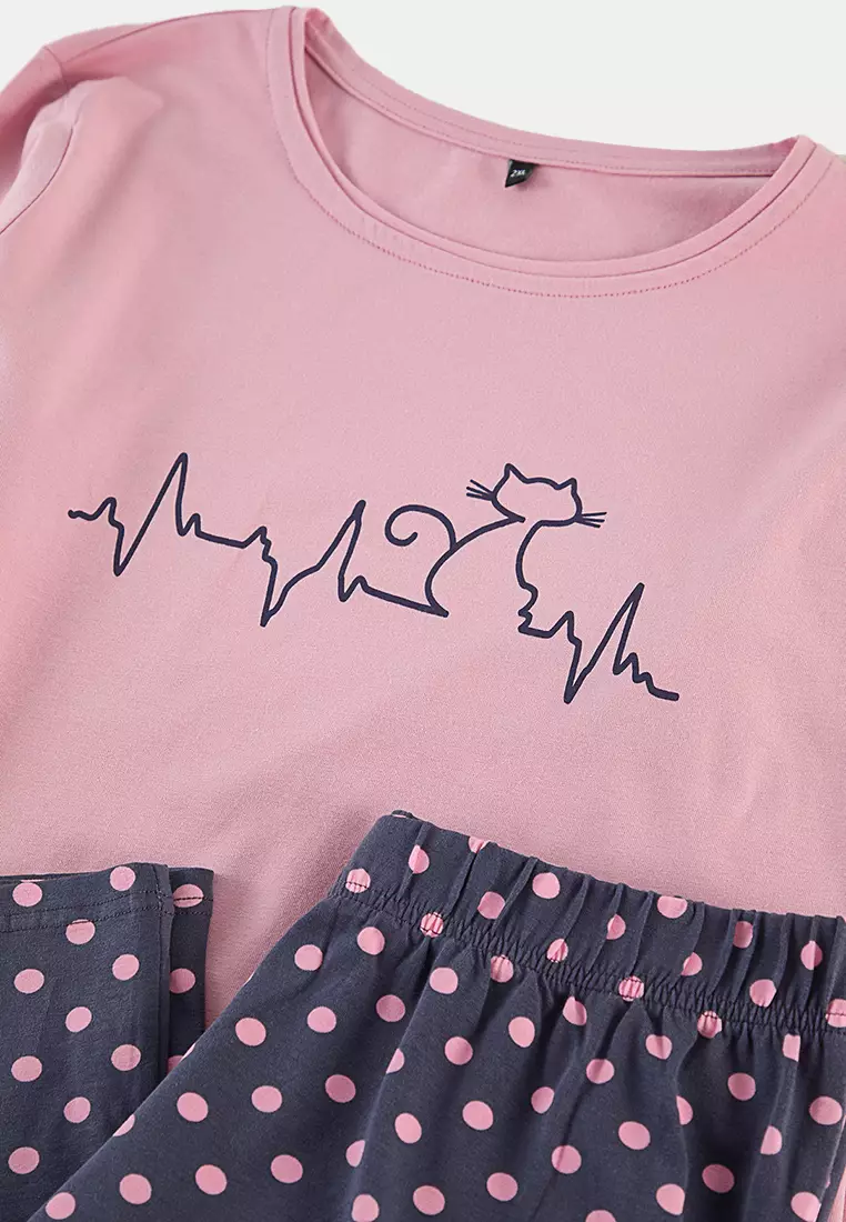 Plus Size Printed Pyjama Set