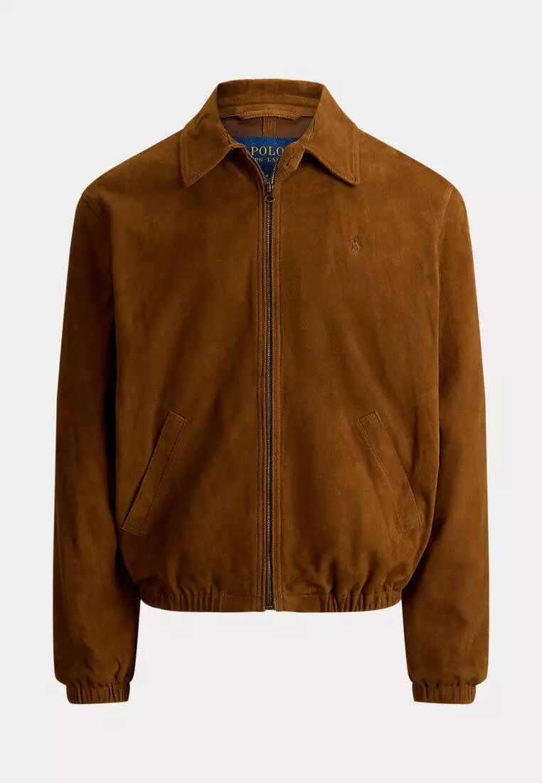 suede bomber jacket polo ralph lauren brown suede jacket