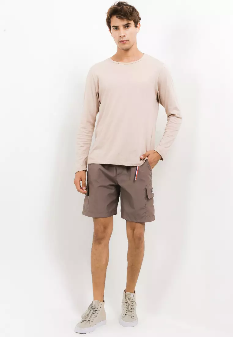 GRAHANGGRA Celana Boardshort Cargo Pants Polyester + Key Chain - Mocca Brown