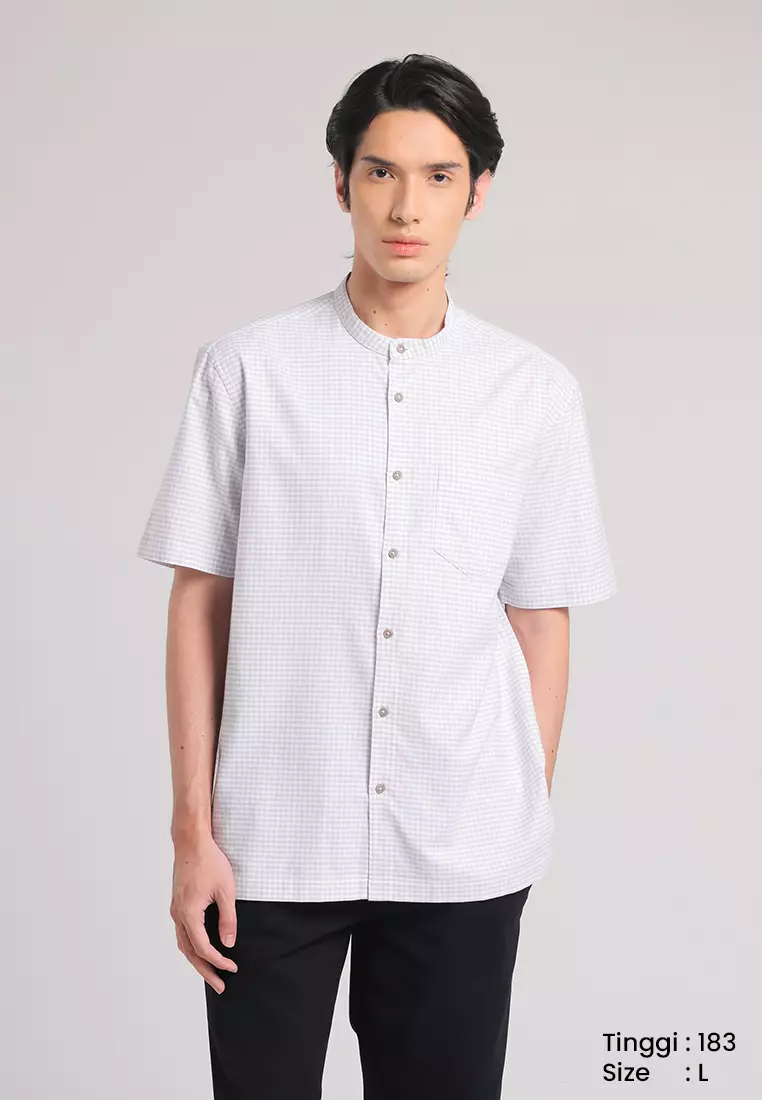 MANZONE X Adipati Dolken - Kemeja Koko Shanghai Lengan Pendek Shaza Comfort Fit - Brown