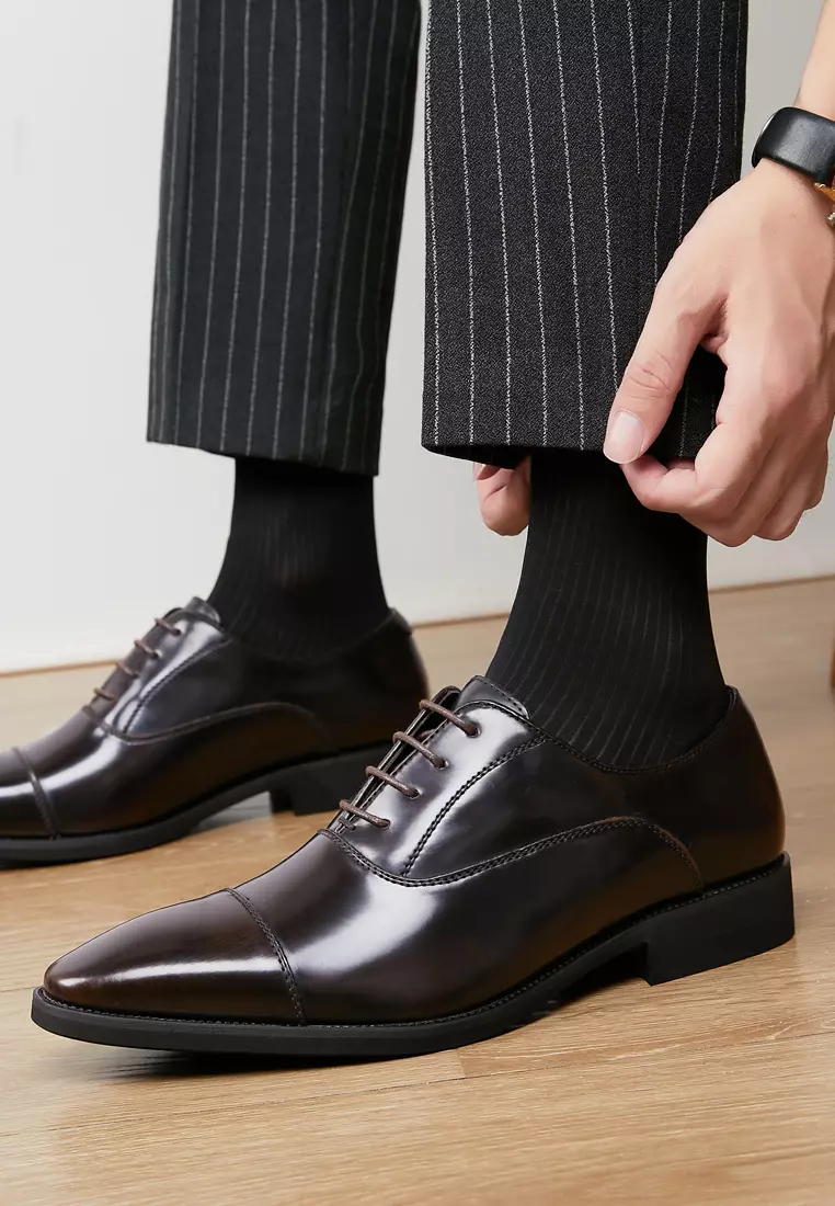 Glossy Leather Cap Toe Oxford Shoes KB22KB05-2