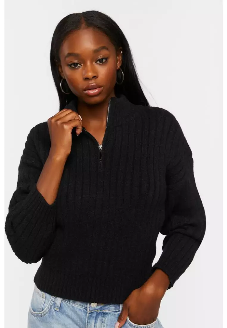 Buy FOREVER 21 Ribbed Half-Zip Sweater 2023 Online | ZALORA Philippines