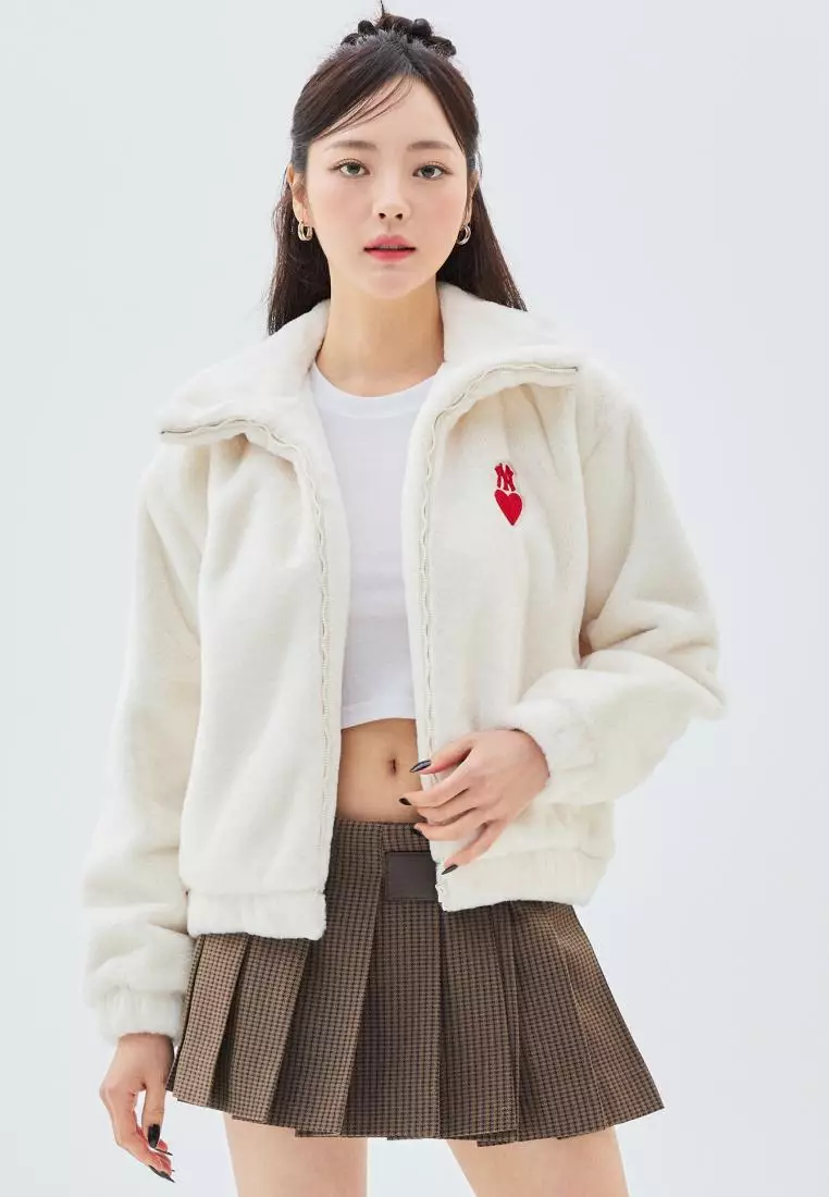 MLB WOMENS HEART CROP ECO FUR JACKET NEW YORK YANKEES 2026