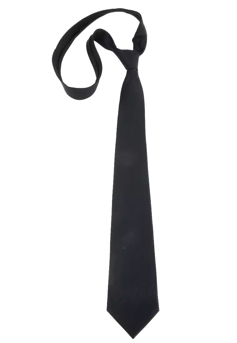 Stranger Dasi Pria Polos Plain Tie Man Neckwear Aksesoris Fashion Material Polyester ORIGINAL - Black