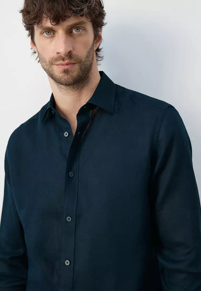 Regular-Fit 100% Linen Shirt