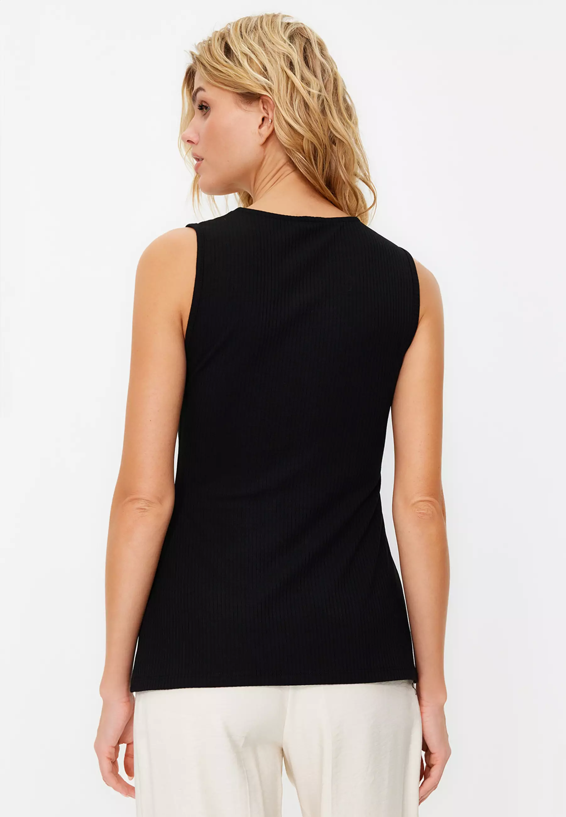 Sleeveless V-Neck Blouse