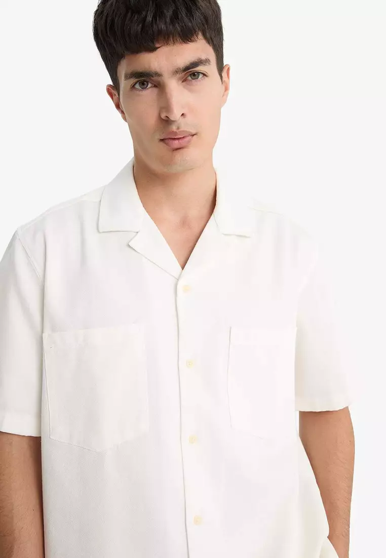 100% Cotton Relax Fit Cotton Short Sleeve Shirt E1386Ax25Sm