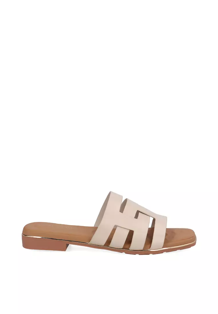 Discount on Carlo Rino  shoes - SKU: Nude Aria Grid Sandals