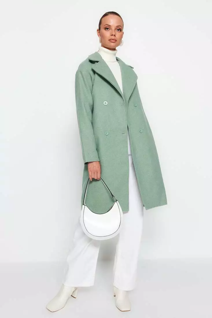 Mint wool sales coat