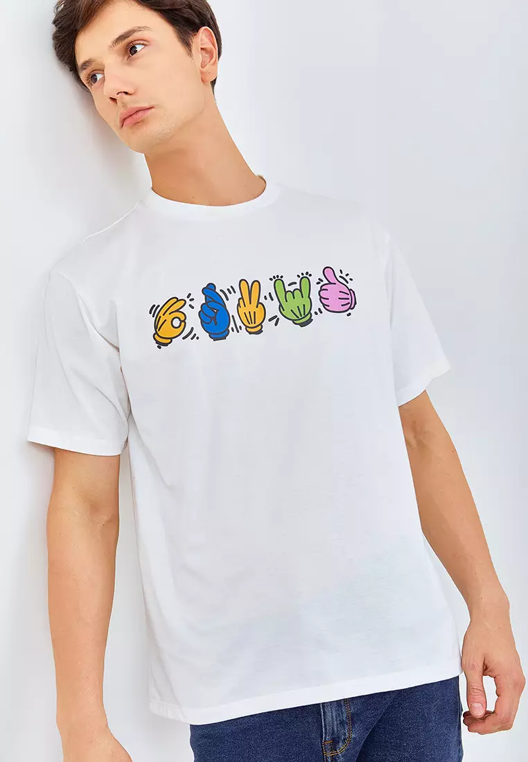 MANZONE Kaos Pria Lengan Pendek MZT-SHINBORU - WHITE