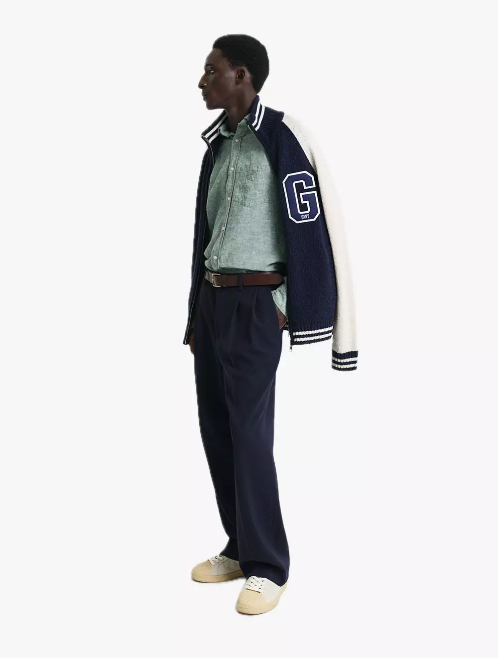 GANT - Pakaian Pria - Reg Cotton Linen Shirt - Woody Green