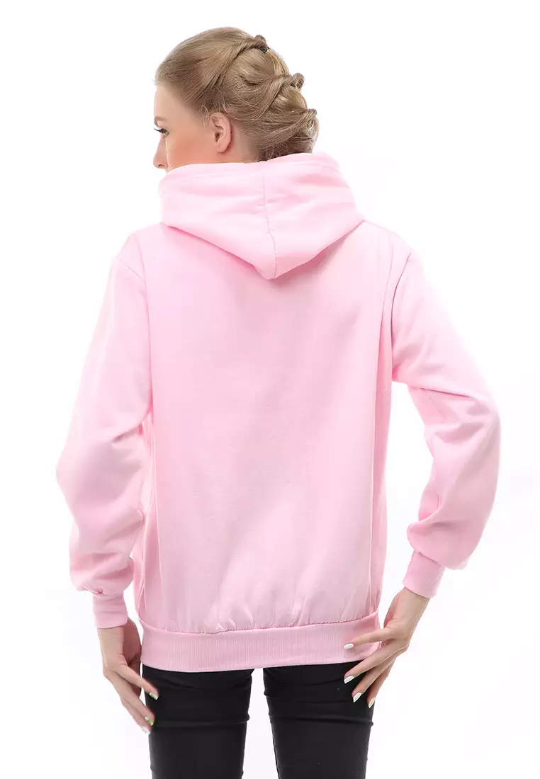 Hardwin Hoodie Jacket Rose Casual Wanita Material Fleece ORIGINAL - Baby Pink