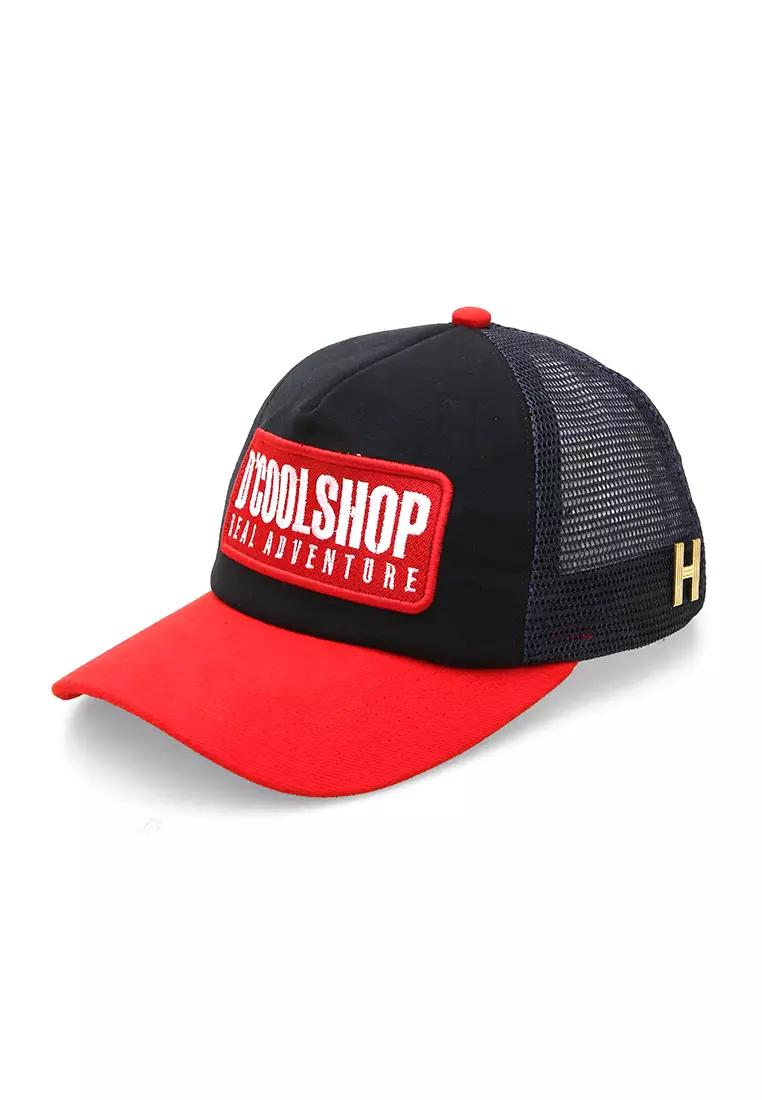 Raesan Topi Baseball Jaring Aksesoris Fashion Pria Adjustable Strap Material Polyester ORIGINAL - Black Red