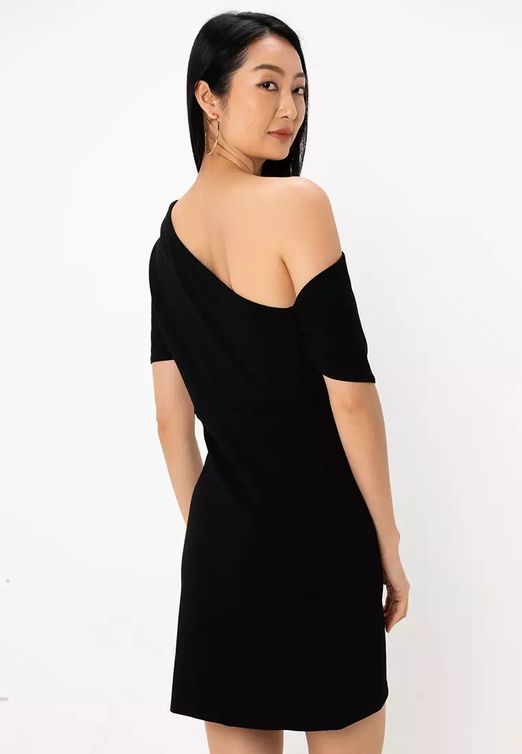 Sleeveless Fallen Shoulder Mini Dress