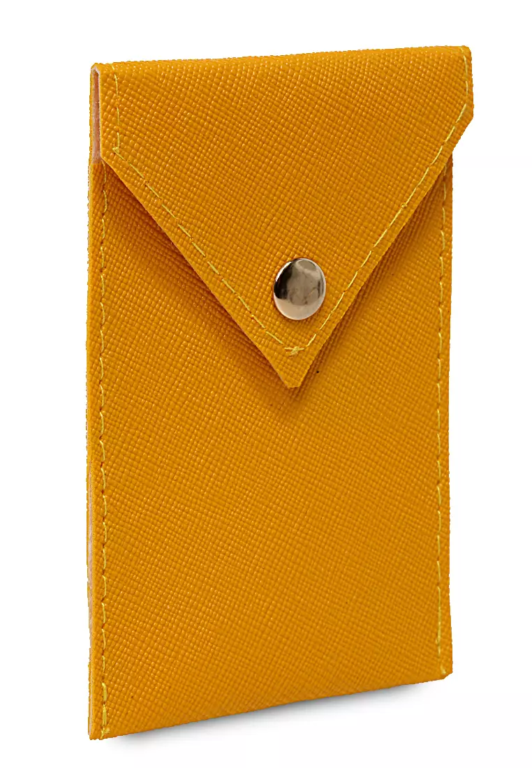 Manley Card Wallet Motif Polos Pengait Kancing Design Simple - Lime