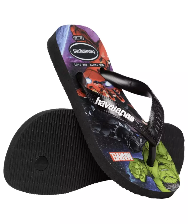 Havaianas 0090 Kids Top Marvel II Black - Sandal Anak