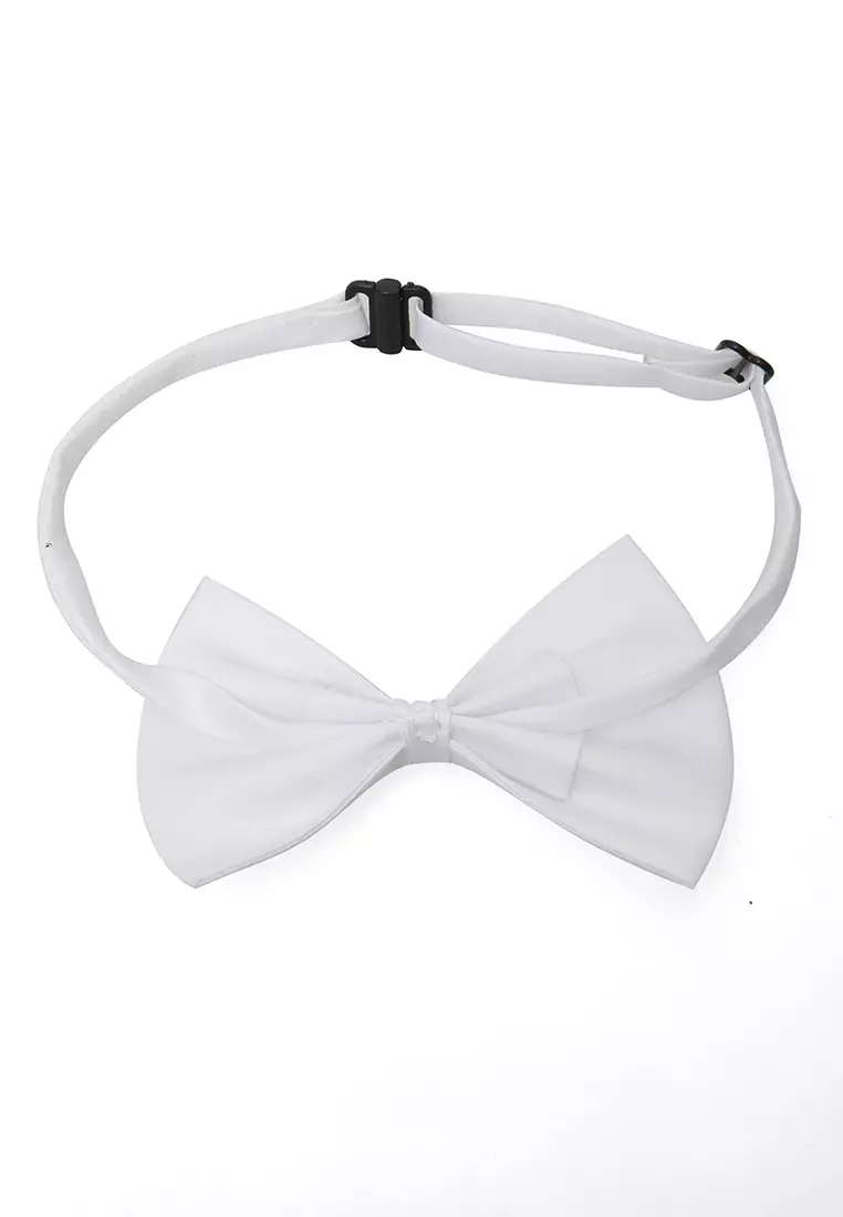Rosarie Aksesoris Fashion Anak Pria Dasi Kupu-Kupu Tali Kecil Kid Bowties Material Polyester ORIGINAL - White