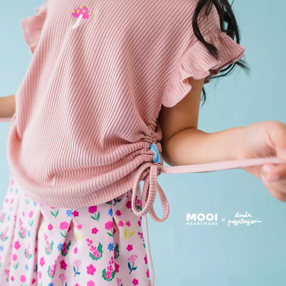 Mooi X Dinda Puspitasari Setelan Anak Perempuan Angel Set - Aqua Glass