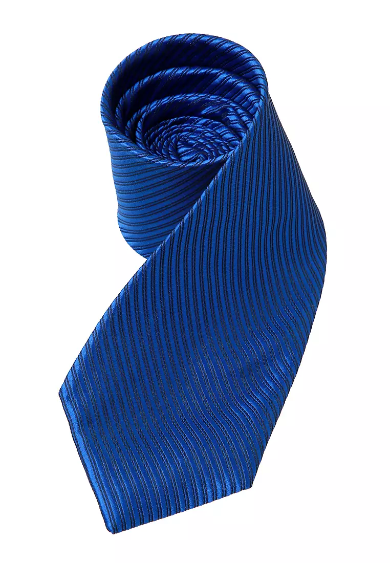 Ocean Dasi Pria Garis Long Line Tie Man Neckwear Aksesoris Fashion Material Polyester ORIGINAL - Blue