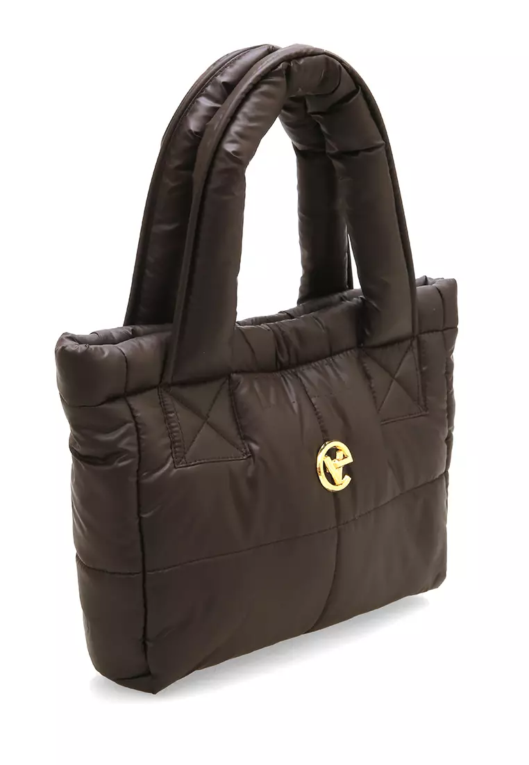 Angelina Pillow Puffy Bag Smooth Texture And High Quality - Dark brown