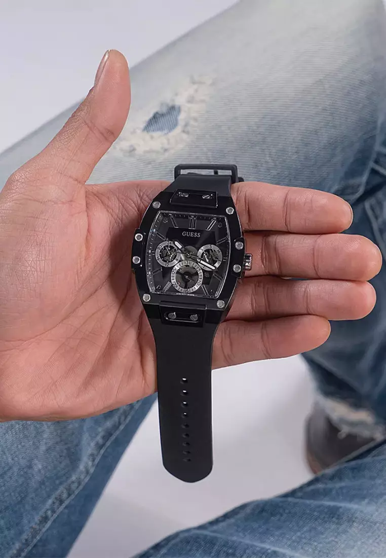 Guess GW0203G3 - Jam Tangan Pria - Black - Silicone Watch