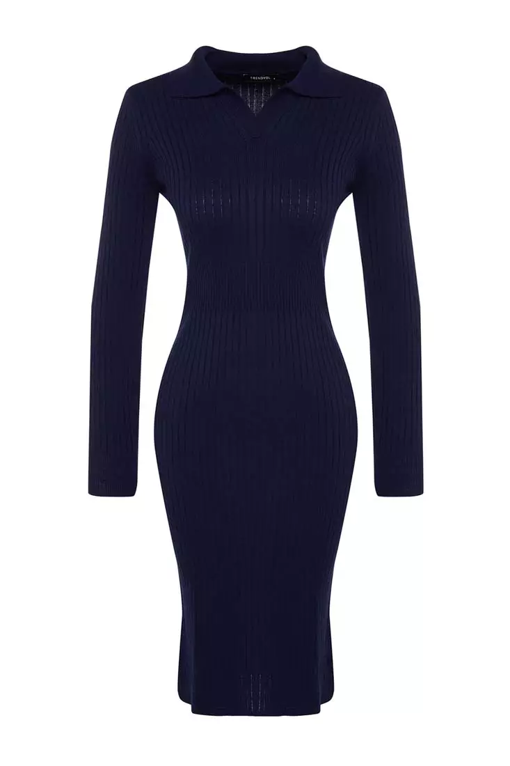 Trendyol Long Sleeves Knit Polo Dress 2024 Buy Trendyol Online