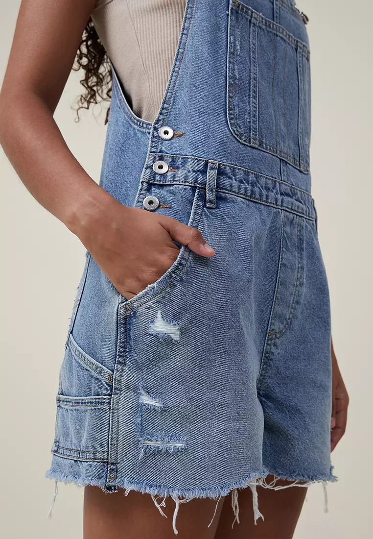 COS Cotton Jersey Dungarees in terracotta
