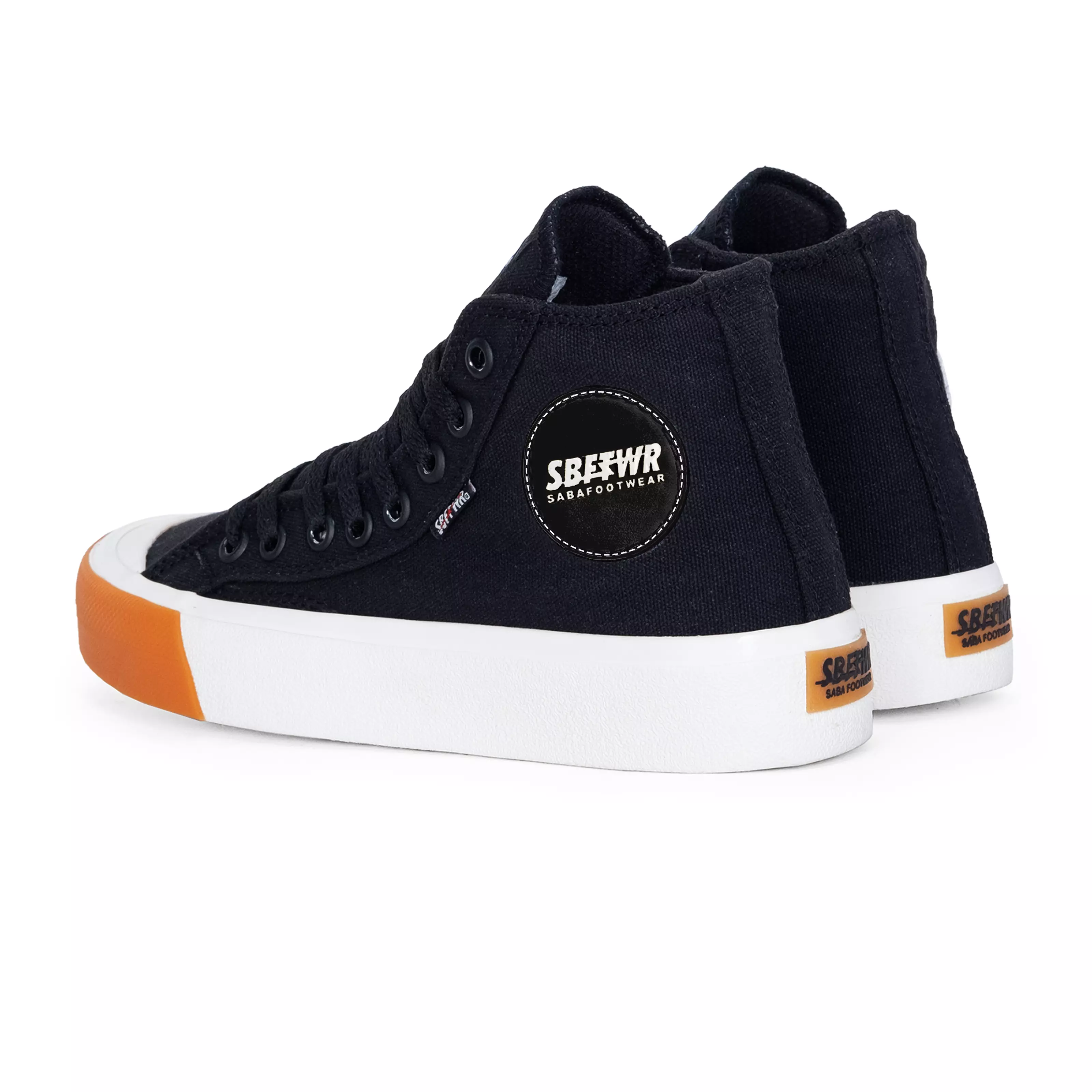 SABA Basic High Mono Black White - Sepatu Sneakers Casual Pria Wanita