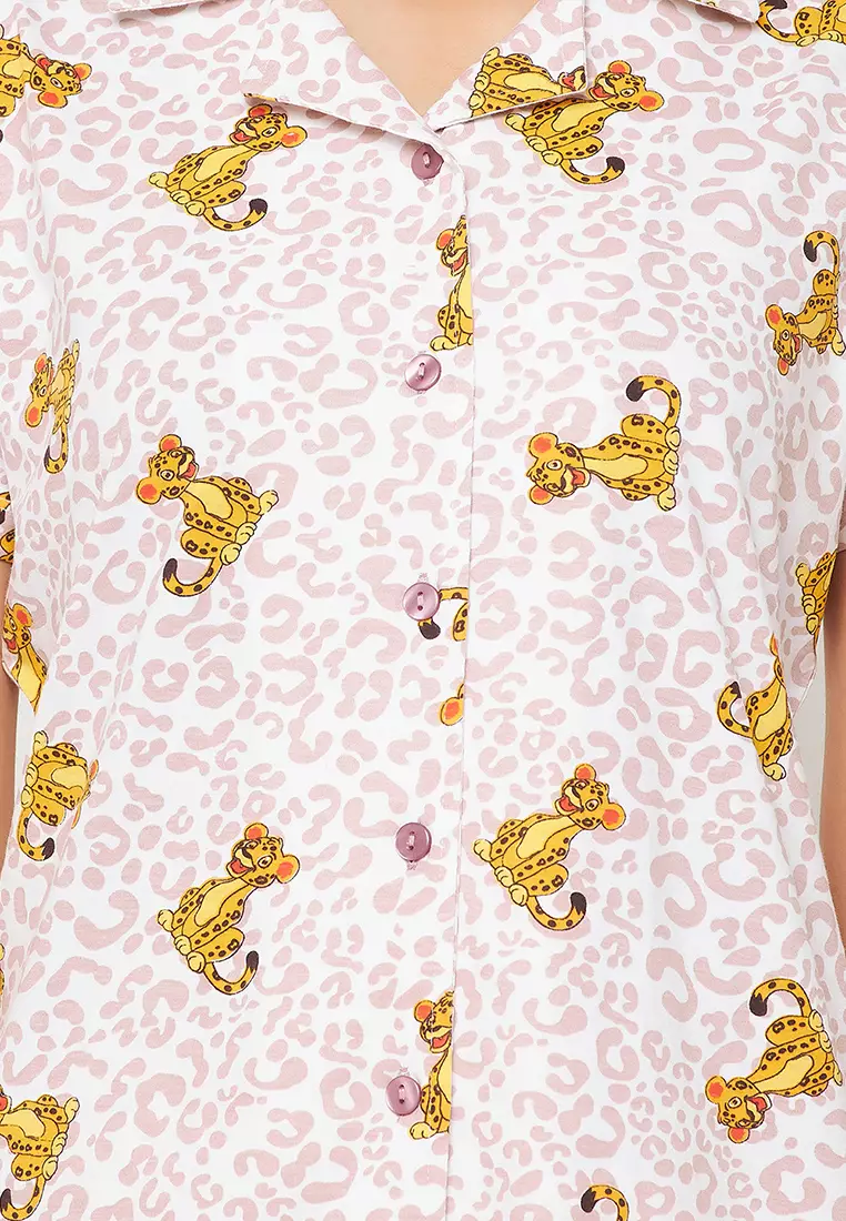 Tiger print hotsell button down