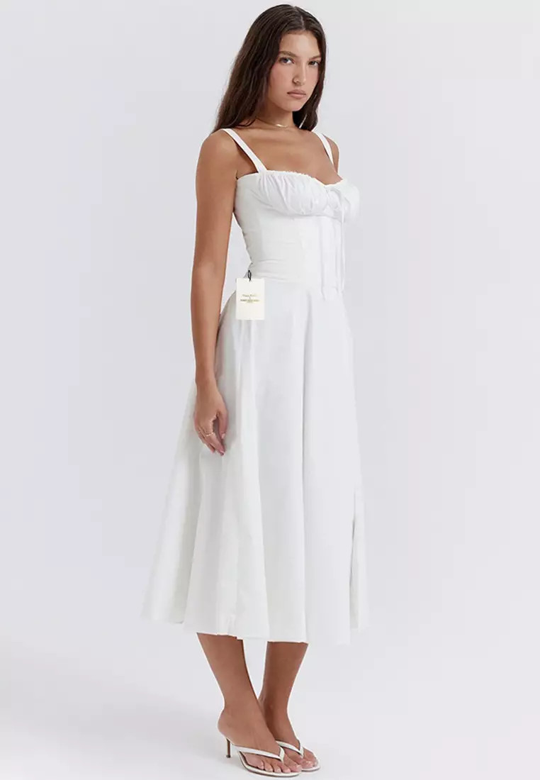 Backless Slim Suspender Slit Dress LBH-D1313