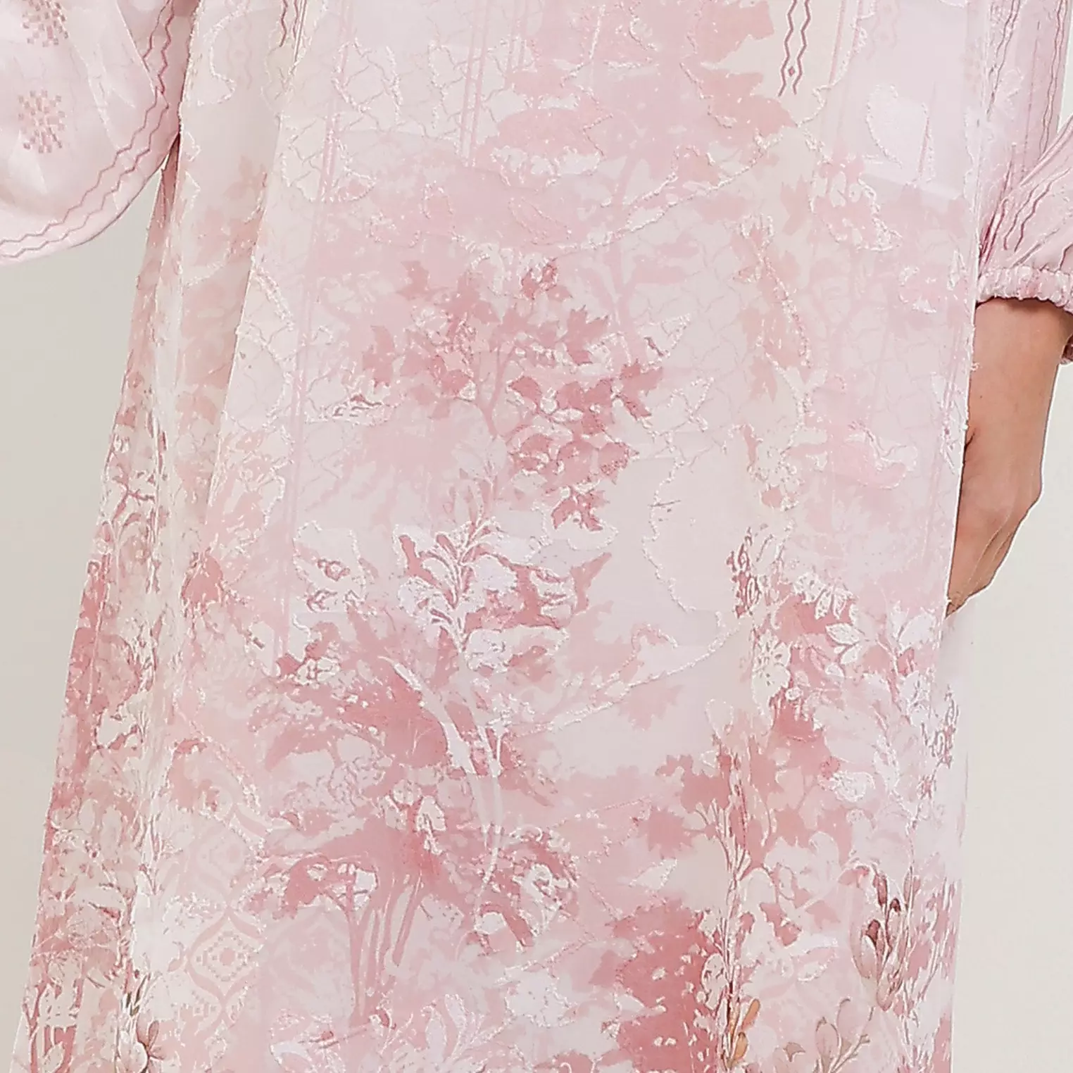 MFMW Listra Dress Gamis Pink Motif Bunga