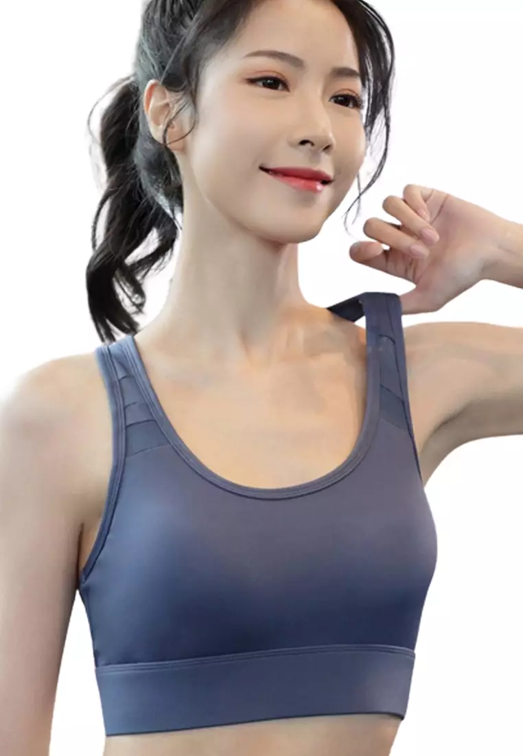 LYCKA BMY3014 Korean Style Lady Shockproof Sport Bra Blue 2024, Buy LYCKA  Online