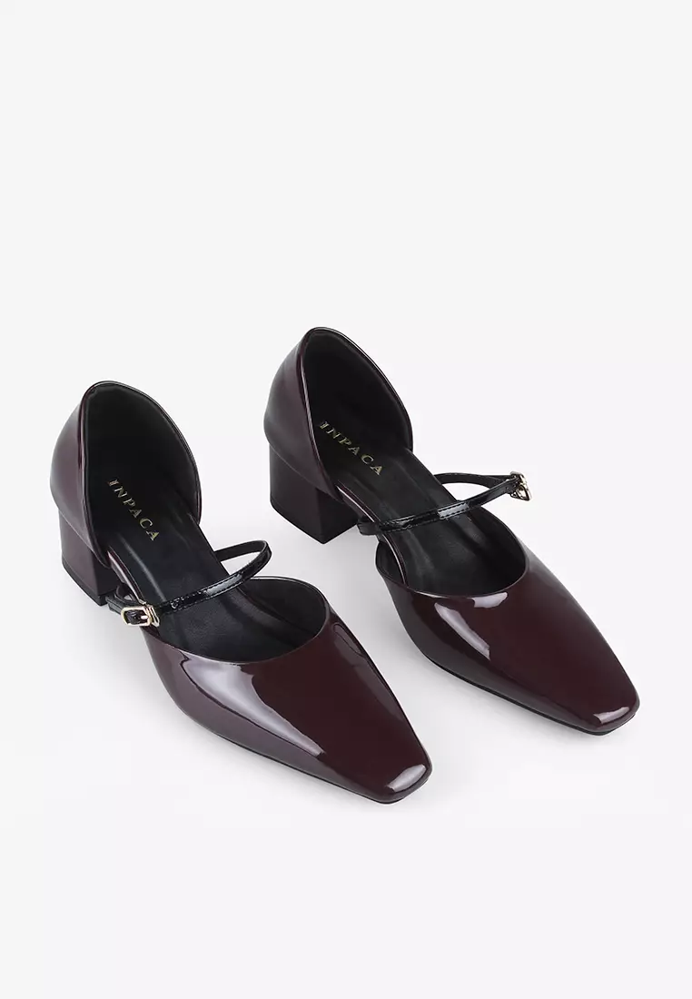 Geneve Block Heel Square-toe Shoes