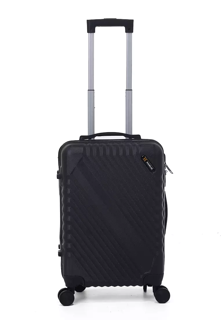 Carlton Koper Unisex Size 20 Inch Travel Bag Large Compartment Kunci Kode Angka Material Fiber ABS ORIGINAL - Black