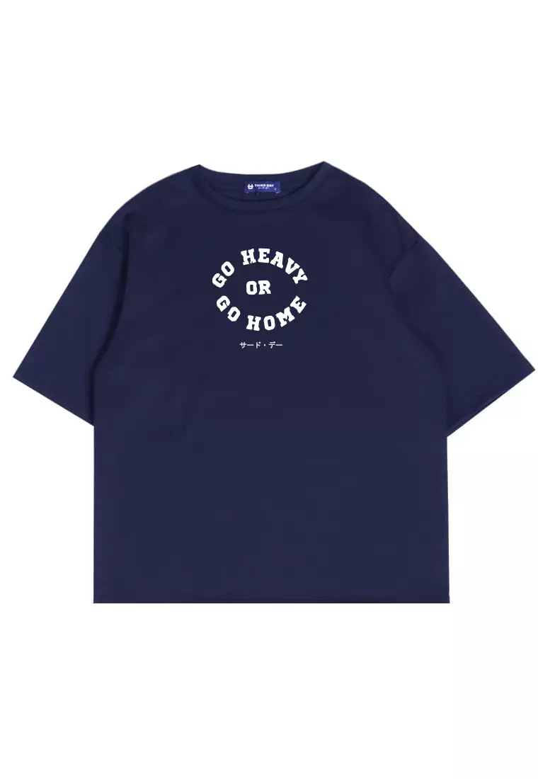 MTW63 Kaos Oversize Gym Bahan Tebal Scubalux "go heavy" navy