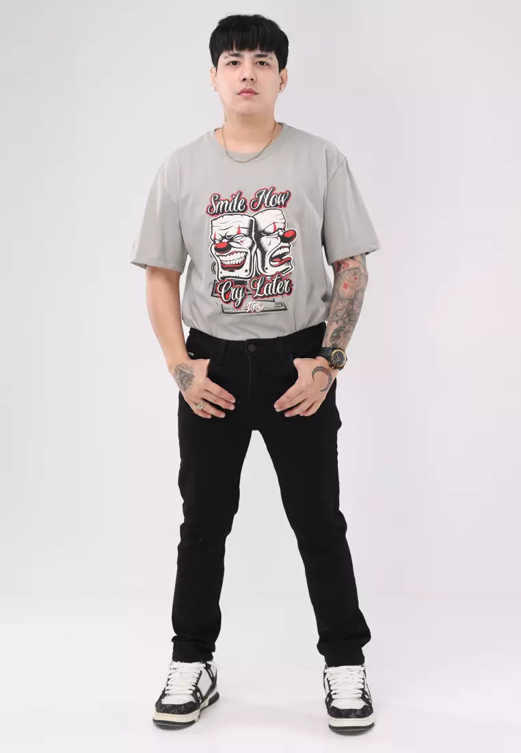 Denim Long Pants Slim Tapered Fit Stretch