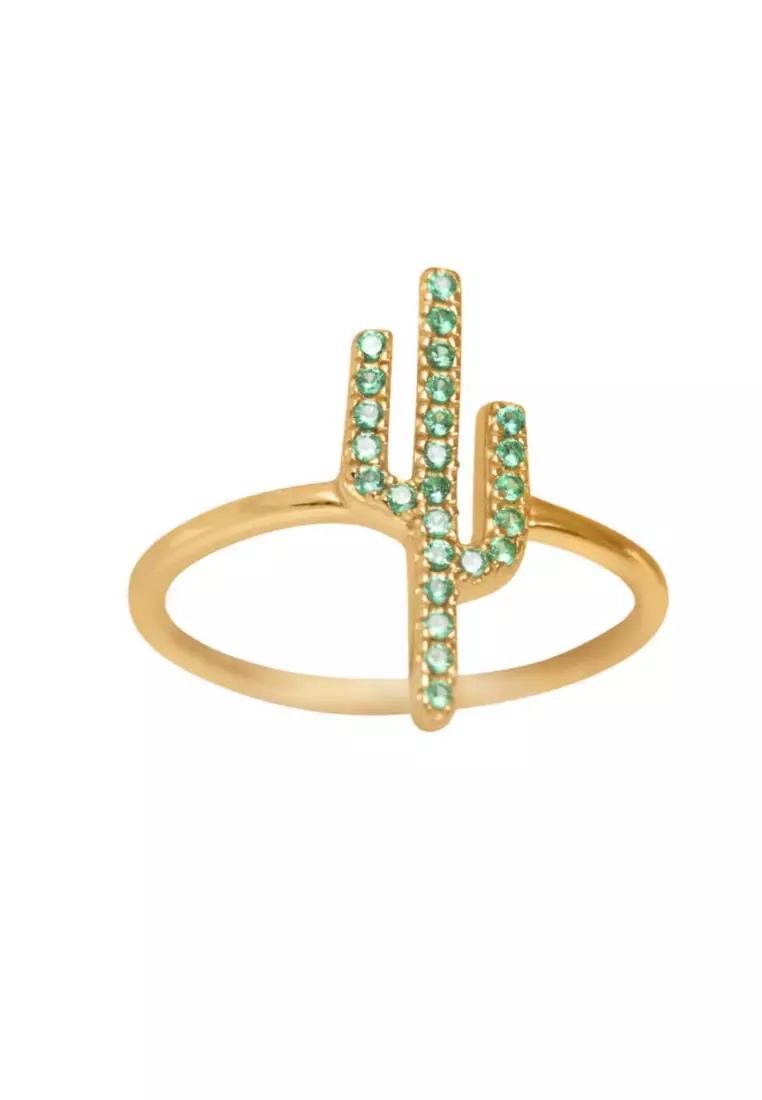 Vermeil Crystal Cactus Ring