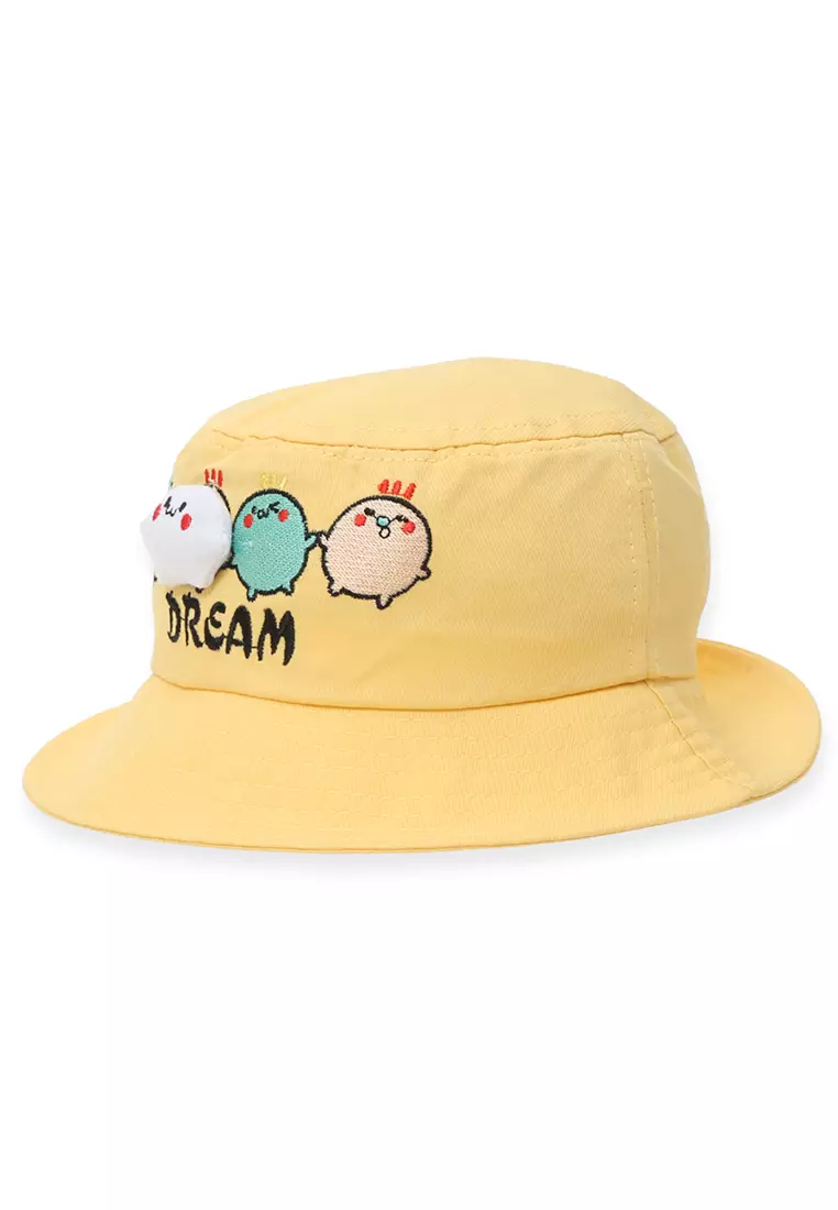 Sierra Topi Bucket Anak Perempuan Desain Bordir Dream Toddler Kids Hat Material Cotton ORIGINAL - Yellow