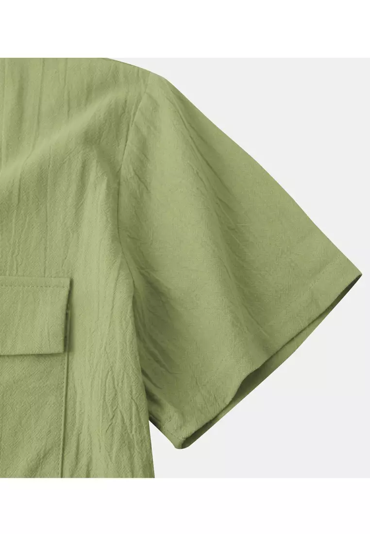 Loose Square-neck Linen Shirt YL-SKD01