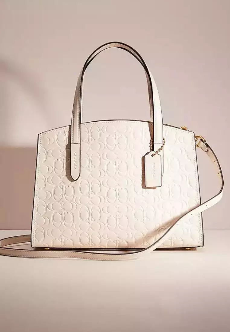 Jual Coach Coach Charlie Carryall 28 In Signature Leather Chalk