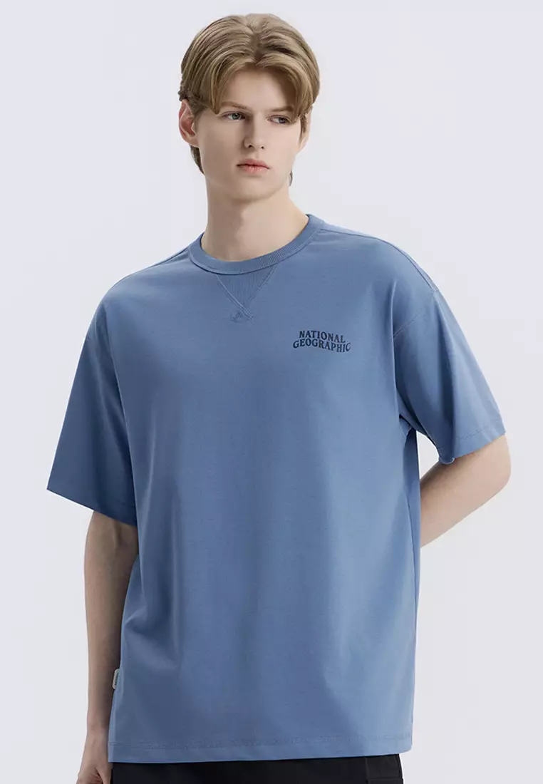 男女同款AVIS AEROSILVER圖案半寬鬆拼接細節短袖T恤