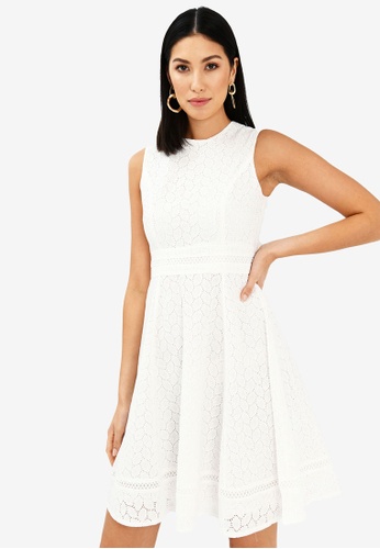 FORCAST white Jenna Sleeveless Crochet Dress 79CD8AA00E87A9GS_1