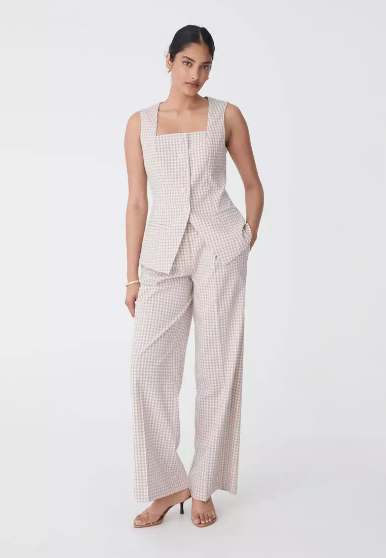 Koora Check Wide Leg Pants